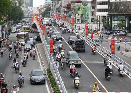 Một nút giao thông ở Hà Nội.